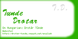 tunde drotar business card