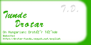 tunde drotar business card